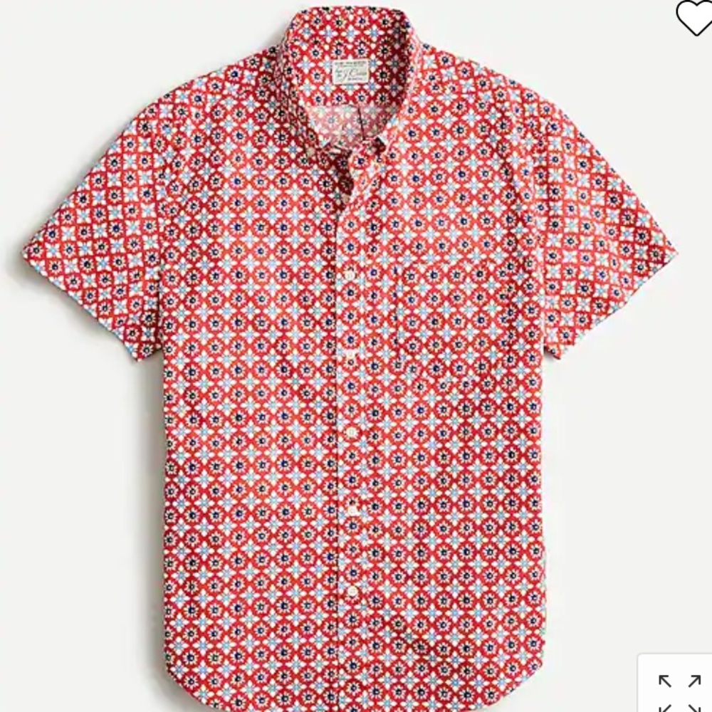 J. Crew Short-sleeve stretch Secret Wash cotton poplin shirt in floral